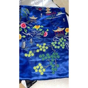 VTG Golden Dragon Kimono Floral Embroidery  Med  100% Silk Floral NWOTS
